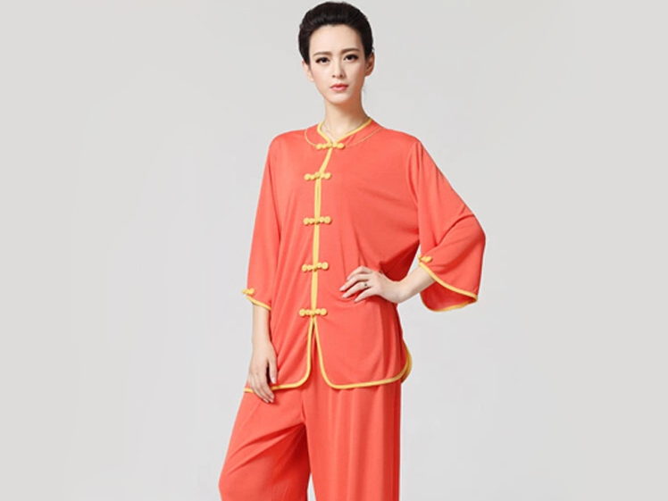 Tai Chi Clothing Half-sleeve Casual Style Orange